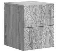 KUPTYERFG Comodino da parete con 2 cassetti, grigio Sonoma, 34,5 x 33 x 40 | Cassettiera sospesa salvaspazio per camera da letto: il montaggio a parete utilizza lo spazio libero e crea un comfort