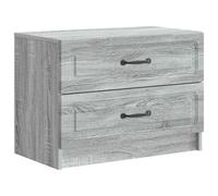 KUPTYERFG Comodino grigio Sonoma 62 x 34,5 x 44,5 cm con 2 cassetti | Elegante comodino dal design vintage per la camera da letto, offre un pratico spazio grazie ai due spaziosi scomparti.