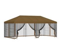KUPTYERFG Gazebo da giardino con 6 pannelli laterali, 6 x 3 m, grigio talpa, acciaio