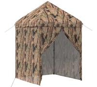 KUPTYERFG Gazebo pop-up con 4 pareti laterali, 2 x 2 m, colore mimetico | Gazebo pieghevole compatto da 2 x 2 m, effetto mimetico, per giardino, parco ed eventi all'aperto. Telaio in acciaio