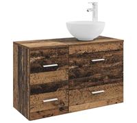 KUPTYERFG Set di mobili da bagno, 2 pezzi, lavabo e armadietto da bagno, in | Pratica combinazione per bagno e bagno degli ospiti con tre ampi cassetti e posizionamento flessibile dei fori.