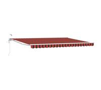 KUPTYERFG Tenda da sole con braccio articolato, 4 x 3 m, tenda parasole per terrazza e giardino, stabile tenda da parete in alluminio e acciaio, con manovella, arancione, nero, bianco a righe