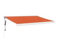KUPTYERFG Tenda da sole retrattile, 3,5 x 2,5 m, motorizzata, con telecomando, braccio articolato, per terrazza e balcone, protezione solare, montaggio a parete, in alluminio, arancione, marrone