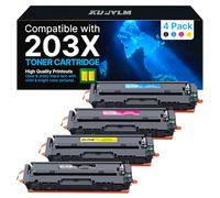 KUPYLM 203X CF540X Toner Compatible per HP 203X 203A CF540X CF540A (4-Pack) | Compatibili per HP Color Laserjet Pro MFP M281fdw M254NW M254DW M281CDW M281FDN M280NW M254DN (Nero Ciano Magenta Giallo)