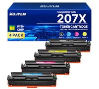 KUPYLM 207X 207A Cartuccia toner compatibile per HP 207X 207A per HP Color Laserjet Pro MFP M283fdw M283fdn M282nw M255dw M255nw W2210A W2210X W2211X W212X W213X Nero Ciano Giallo Magenta - Set di 4 1