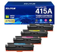 KUPYLM 415A Toner con Chip Compatibile per HP 415A 415X per LaserJet Pro MFP M479fdw MFP M479fdn M479 M454dw M454dn M454 W2030A W2031A W2032A W2033A (Nero Ciano Magenta Giallo, Confezione da 4 )
