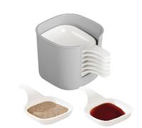 KUQEOA Set di ciotole per salsa multifunzionali con maniglia, adatte per vari condimenti, una ciotola indispensabile per cucine domestiche (8×8×12.5cm, unità, 2)