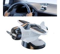 KUQEOA Soprammobile solare per auto, soprammobile creativo a forma di elicottero/aereo alimentato a energia solare, ideale per decorare il cruscotto dell'auto (Bianco)