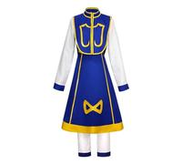 Kurapika - Costume per cosplay, costume Feitan Pōtoo per cosplay, gonna uniforme blu o abito Feitan Pōtoo con colletto alto esagerato, set completo, per cosplay, Halloween, carnevale