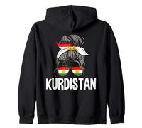 Kurdistan Ragazza Disordinato Capelli Panino Orgoglioso Donna Curda Felpa con Cappuccio