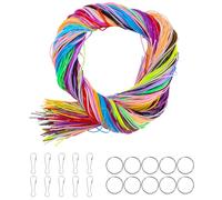Kureny 200 Pezzi Scooby Doo Fili, 20 Colori Nastri Scooby Doo Corde, Filo per Braccialetti, con Portachiavi e Gancio, Scubidu Fili per Creare Braccialetti, Collane, Portachiavi