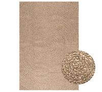 KUREOVDG Tappeto ZIZUR 120 x 170 cm, effetto iuta, per interni ed esterni | Materiale PP resistente, versatile per terrazze e balconi, facile da pulire con acqua, ad asciugatura rapida