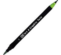 Kuretake Art and Graphic Pennarello a doppia punta, colore Verde maggio