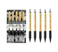 Kuretake Bimoji Brush Pen, Extra Fine, Midium, Broad, Midium/Bristles, Value Set of 5, XT/5VAZJ