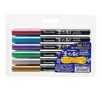 Kuretake CBK-55ME/6V, pennarelli con inchiostro metallizzato, set da 6 pezzi