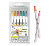 Kuretake CLEAN COLOR DOT - Set di 6 pennarelli a punta flessibile, per diari, artigianato, illustrazioni, lettere, agende, per adulti e bambini, realizzato in Giappone