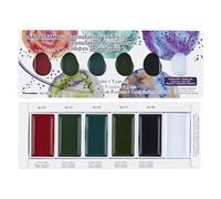 Kuretake Gansai Tambi MC20GN2/5V - Set di 5 colori per acquerelli, ideale per calligrafia, illustrazioni, scritte a pennello, Fineart e altro, prodotto in Giappone, MC20GN2/5V