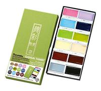 Kuretake GANSAI TAMBI - Set di 12 colori II, set di acquerelli, qualità professionale per artisti e artigiani, certificato AP, per adulti, prodotto in Giappone, MC20/12V/NW