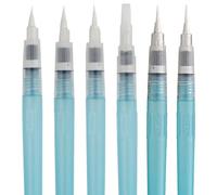 Kuretake Set di 6 penne a pennello per acquerello, lunghe, con punta a pennello flessibile, per professionisti, artisti, adulti, bambini, realizzate in Giappone (6 pezzi (tipo lungo)