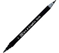 Kuretake ZIG Art and Graphic - Pennarello a punta doppia, 083, colore: blu e grigio