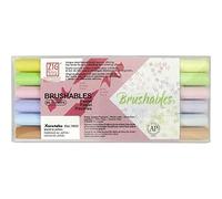 Kuretake ZIG, Brushable, set di pennarelli con doppia punta (bicolore) Pastel