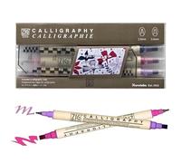 Kuretake ZIG CALIGRAPHY MARKER, set di penne a doppia punta, realizzato in Giappone (viola rosa)