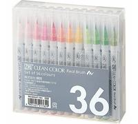 Kuretake Zig Clean Color Vera Spazzola Fude Penna Set 36 Nuovo Dal Giappone