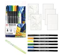 Kuretake ZIG HistSTORIC ART WATERCOLOR Set 6 colori, illustrazione, Belle Arti, Disegno, Lettering, AP-certificato, punta flessibile, Made in Japan (VINCENT VAN GOUGH)