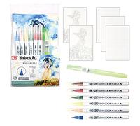 Kuretake ZIG HistSTORIC ART WATERCOLOR Set 6 colori, illustrazione, Belle Arti, Disegno, Lettering, AP-certificato, punta flessibile, Made in Japan (CLAUDE MONET)