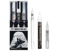 Kuretake ZIG INKTOBER SPECIAL - Set di 3 penne ZIG bianche, IKTB-24/3V