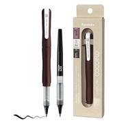 Kuretake Zig Letter Pen COCOIRO, Body color BORDEAUX RED and Refill nero, Refillable Marking Pen, with Flexible ExtraFine Brush Tip, Made in Japan