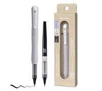 Kuretake Zig Letter Pen COCOIRO, Body color FOG GRAY and Refill black, Refillable Marking Pen, with Flexible ExtraFine Brush Tip, Made in Japan