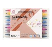 Kuretake Zig Memory System - Set di 8 calligrafie, 2 mm e 5 mm, con doppia punta