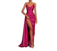 KURFACE Abito da sposa abito da sposa sirena spalla fredda senza spalline senza maniche lungo Prom Dress per le donne WSX419, Rosa acceso, 34