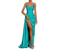 KURFACE Abito da sposa abito da sposa sirena spalla fredda senza spalline senza maniche lungo Prom Dress per le donne WSX419, Turchese, 34