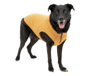 Kurgo Core - Maglione a maglia con fodera in pile per cani, per il freddo, apertura con cerniera per guinzaglio, collo regolabile, per tutto l’anno, per cani di piccola taglia, arancione mélange, S
