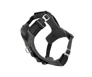 Kurgo Journey Air - Pettorina per Cani Attivi con Torace Imbottito, Tessuto Ripstop Leggero e Rete Traspirante, Dettagli Riflettenti e Maniglia Posteriore di Supporto - Nero - Taglia M