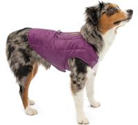 Kurgo Loft Cappotto Reversibile per Cani, Impermeabile, Riflettente, Compatibile con Imbracatura, Viola/Gris, S