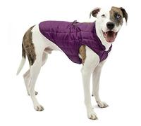Kurgo Loft Cappotto Reversibile per Cani, Impermeabile, Riflettente, Compatibile con Imbracatura, Viola/Grig, XL