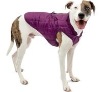 Kurgo Loft Cappotto Reversibile per Cani, Impermeabile, Riflettente, Compatibile con Imbracatura, Viola/Gris, M