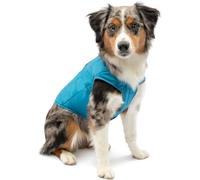 Kurgo Loft - Cappotto Reversibile per Cani, Resistente all'Acqua, Riflettente, Leggero, Compatibile con Imbracatura - Blu/Arancione, S