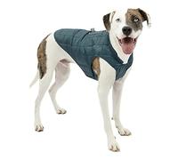 Kurgo Loft - Cappotto Reversibile per Cani, Resistente all'Acqua, Riflettente, Leggero, Compatibile con Imbracatura - Blu Marino/Azzurro, XL