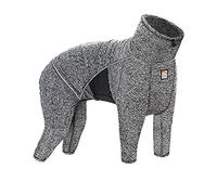 Kurgo Stowe - Tutina intima per cani, scalda corpo per cani, tuta di recupero, riduce l'ansia, contiene spargimento, apertura al guinzaglio, riflettente, nero erica (X-S)