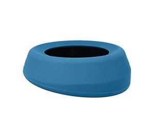 Kurgo Wander - Ciotola per Acqua da Viaggio per Cani - Bordo Antispruzzo in Silicone per Uso Alimentare con Forma Compatta a Cuneo - Lavabile in Lavastoviglie - Blu Costiero
