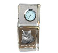 Kurilian bobtail a pelo lungo orologio al quarzo con gatto Art-Dog