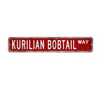 Kurilian Bobtail Cartello stradale Baby Animals Targa in metallo 7,6 x 45,7 cm personalizzata resistente allo sbiadimento cartello in alluminio rustico poster placca per casa caffetteria club casa o