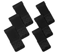 kurkip 6 pezzi di estensione del reggiseno, prolunga del reggiseno a 3 file 2 ganci a 3 ganci, gola di estensione di sostegno, morbido comfort elastico, adatto per le donne, Nero , Taglia Unica