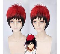 Kuroko No Basketball Kagami Taiga Parrucche Cosplay Per Uomo Ragazzi 35 Cm Breve Rettilineo Rosso Nero Gradiente Parrucca Sintetica Resistente Al Calore