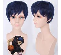 Kuroko No Basuke Gakuen Aomine Daiki Parrucca Cosplay Breve Blu Nero Capelli sintetici Kuroko's Basketball Costume Role Play Parrucche