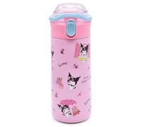 Kuromi Borraccia Termica per Bambini,500ML Tazza Termica da Viaggio a Doppia Parete Parete in Acciaio Inossidabile Isolante Termico Prova di Perdite Bevande Calde Bicchiere Termico con Cannuccia